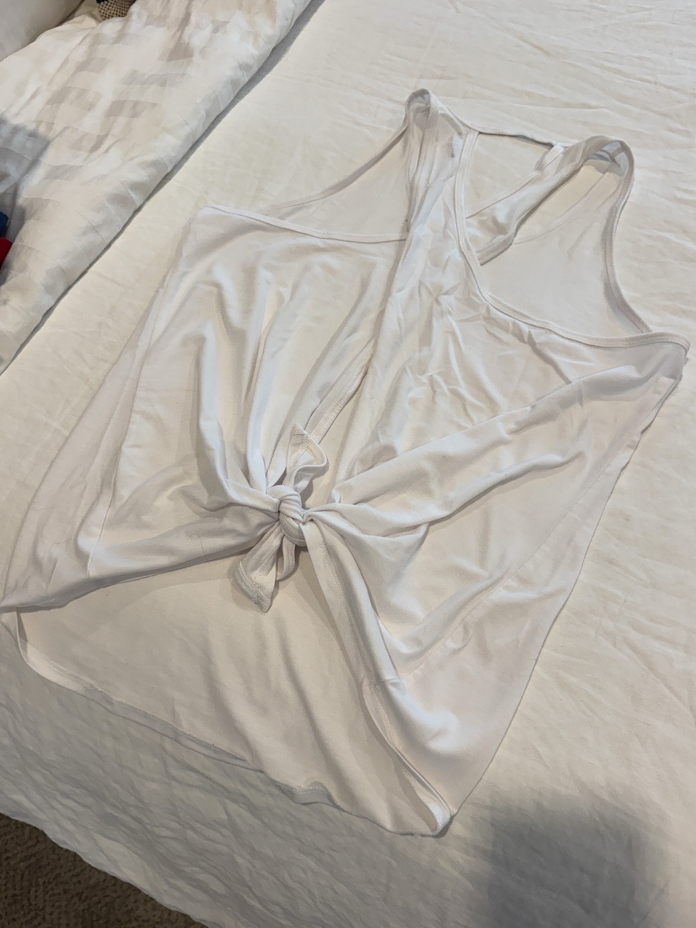 Athleta White Racerback Tie Back Tank Top Size Small